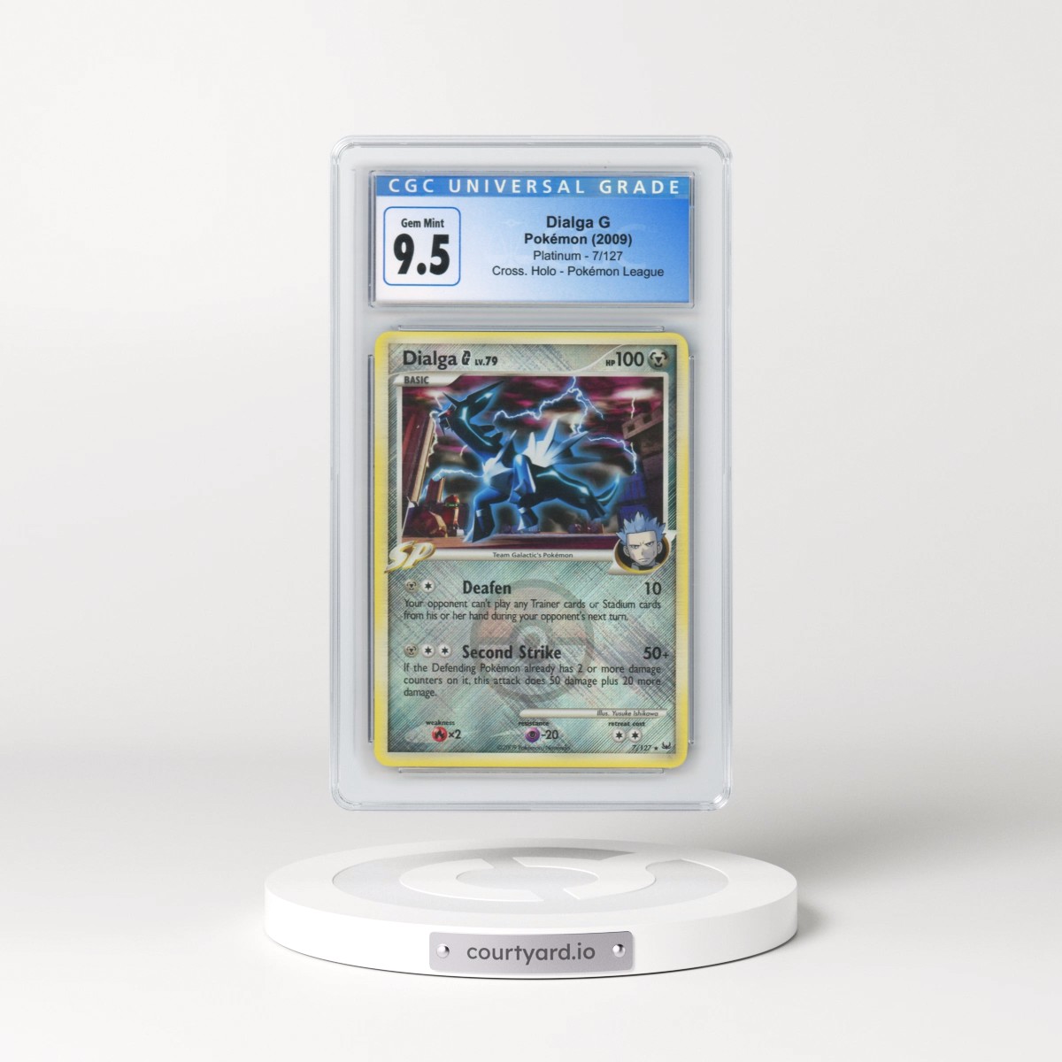 2009 Platinum #7/127 Dialga G - Crosshatch Holo (Cross. Holo) Pokémon League (CGC 10 GEM MINT)
