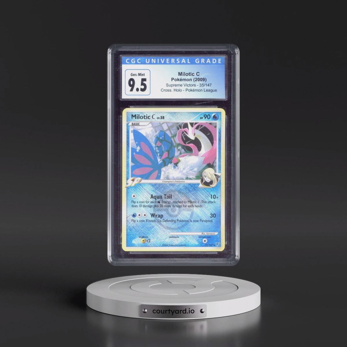 2009 Supreme Victors #35/147 Milotic C - Pokémon League (Crosshatch Holo) (CGC 10 GEM MINT)