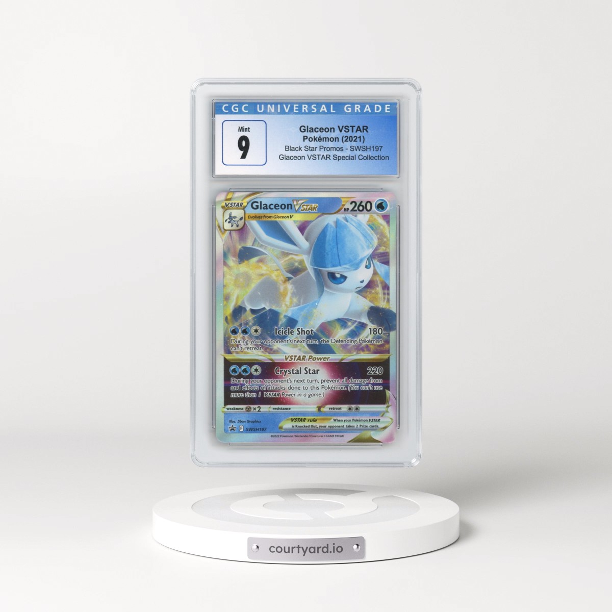 2022 Pokémon Swsh Black Star Promo #197 Glaceon Vstar - Glaceon Vstar Special Collection (CGC 9 MINT)