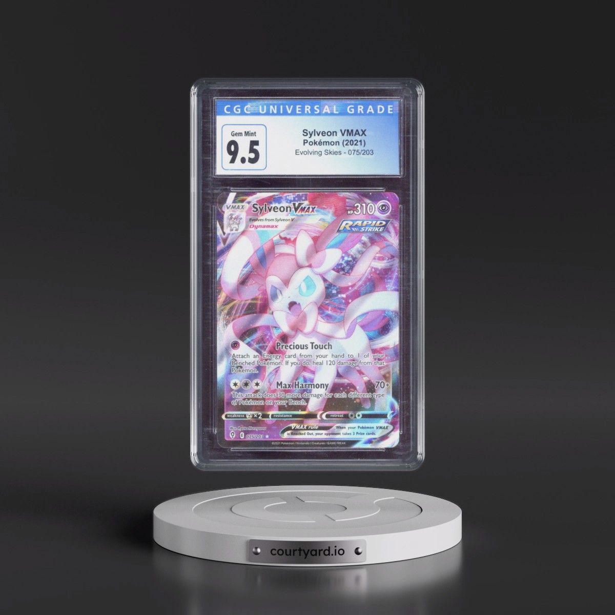 2021 Evolving Skies #075/203 Sylveon VMAX - Holo (CGC 10 GEM MINT)