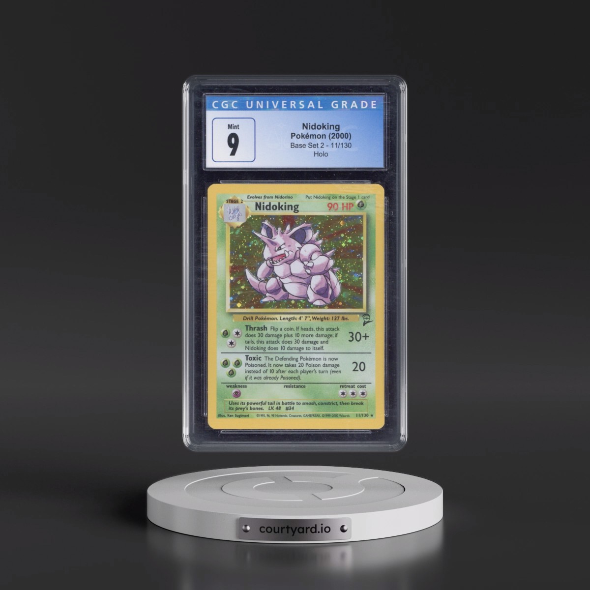 2000 Base Set 2 #11/130 Nidoking - Holo (CGC 9 MINT)