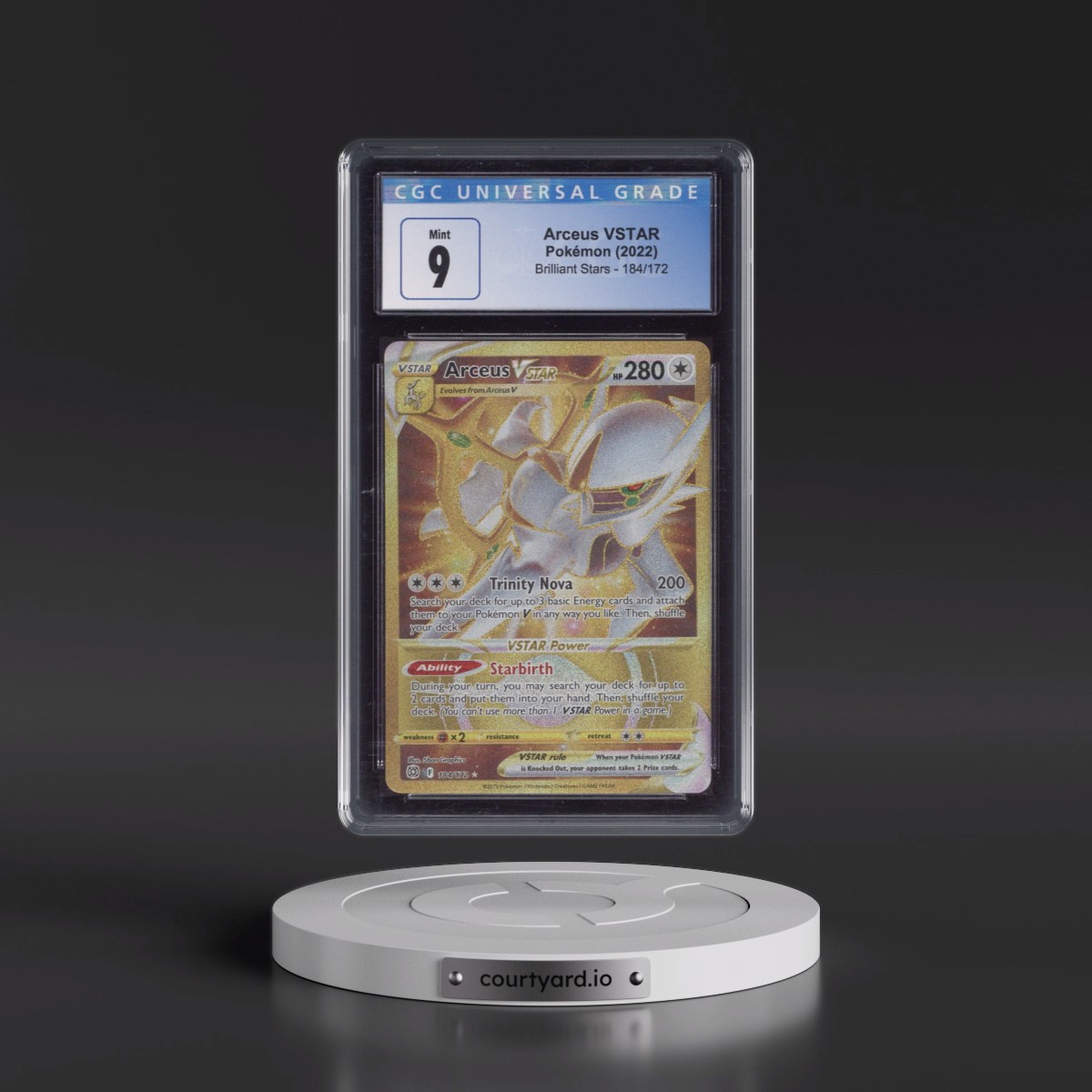 2022 Brilliant Stars #184/172 Arceus VSTAR - Secret Rare Holo (CGC 9 MINT)
