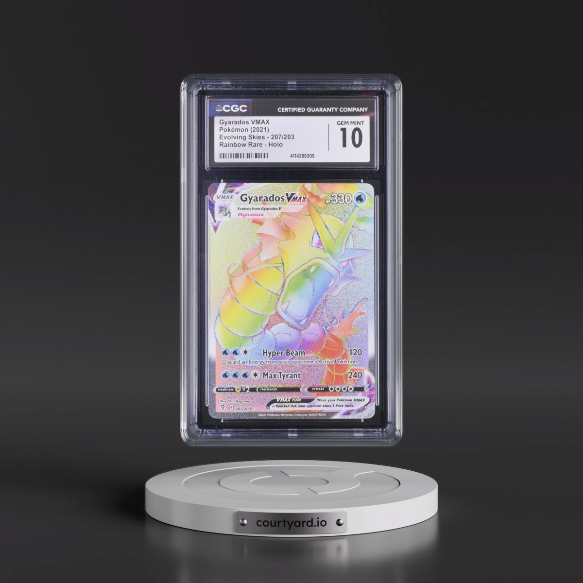 2021 Evolving Skies Gyarados VMAX - Rainbow Rare Holo #207/203 CGC 10