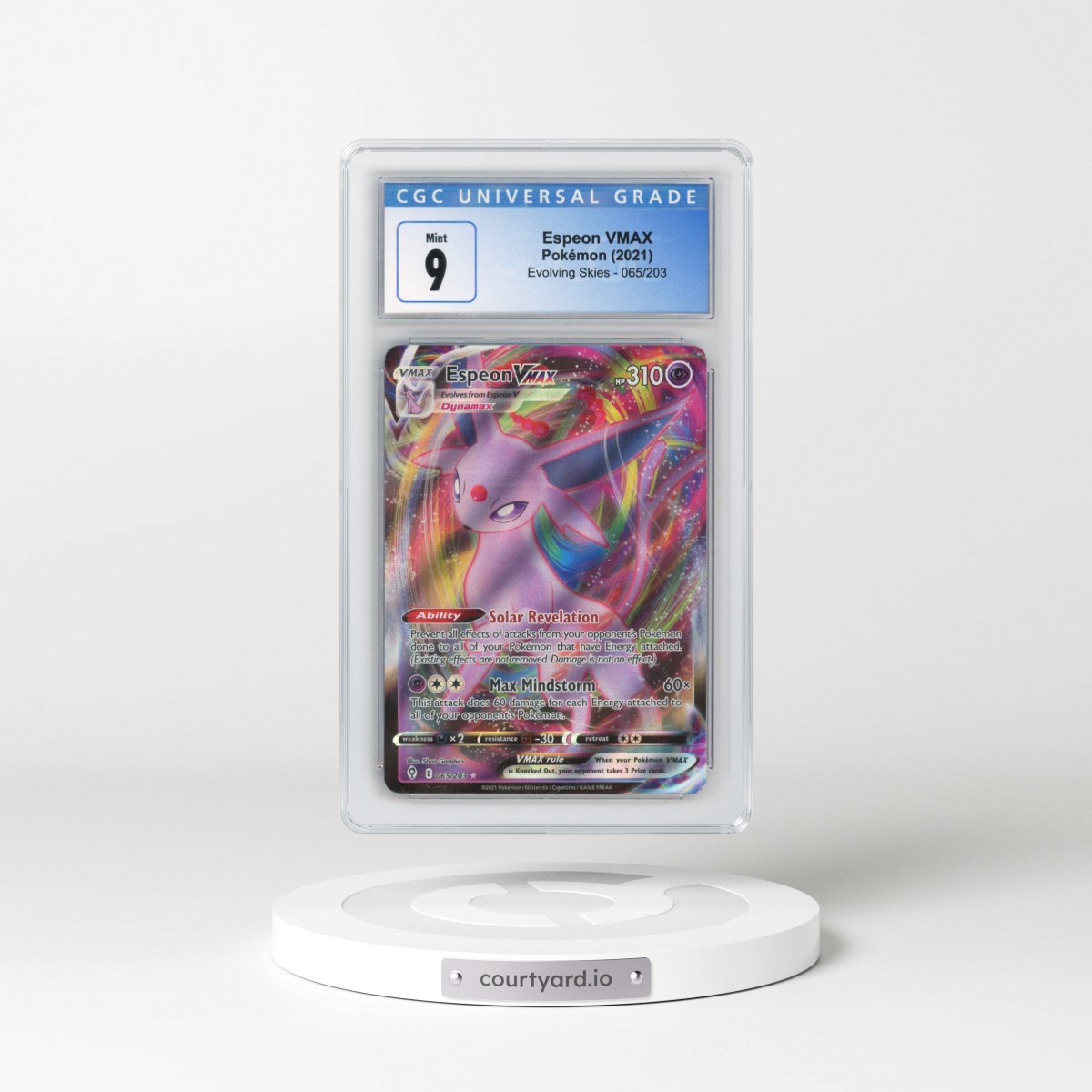2021 Evolving Skies #065/203 Espeon VMAX - Holo (CGC 9 MINT)