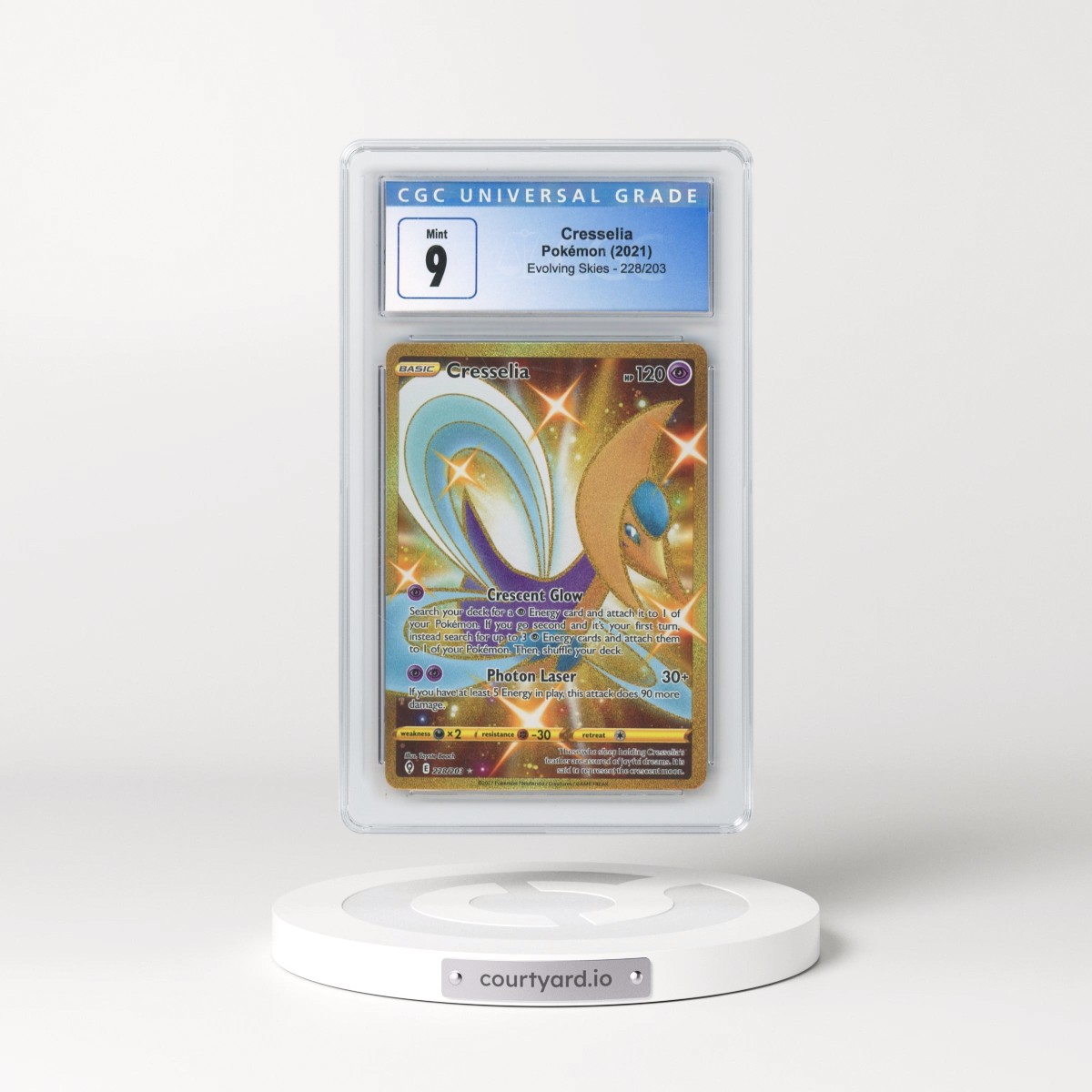 2021 Evolving Skies #228/203 Cresselia - Secret Rare Holo (CGC 9 MINT)