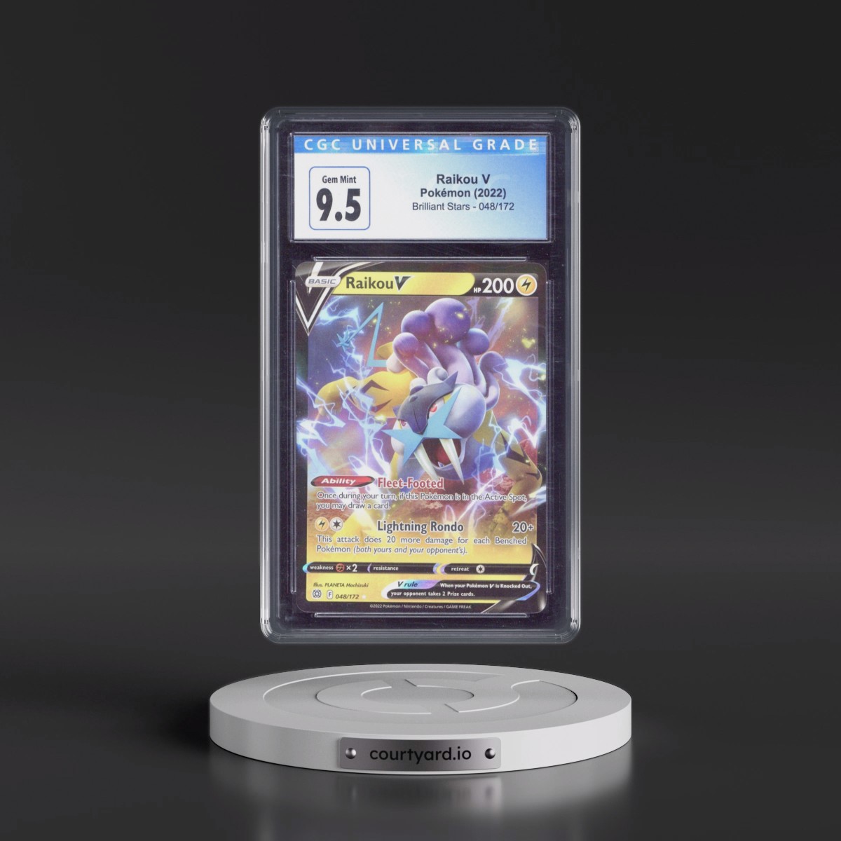 2022 Brilliant Stars #048/172 Raikou V - Holo (CGC 10 GEM MINT)