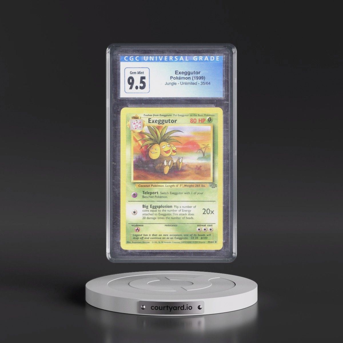 1999 Jungle #35/64 Exeggutor (CGC 10 GEM MINT)