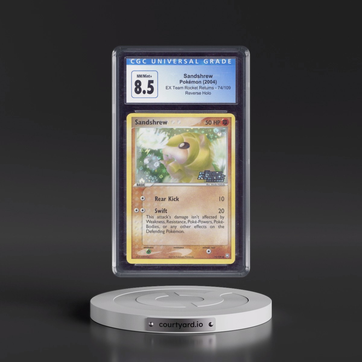 2004 EX Team Rocket Returns #74/109 Sandshrew - Reverse Holo (CGC 8.5 NM-MT+)