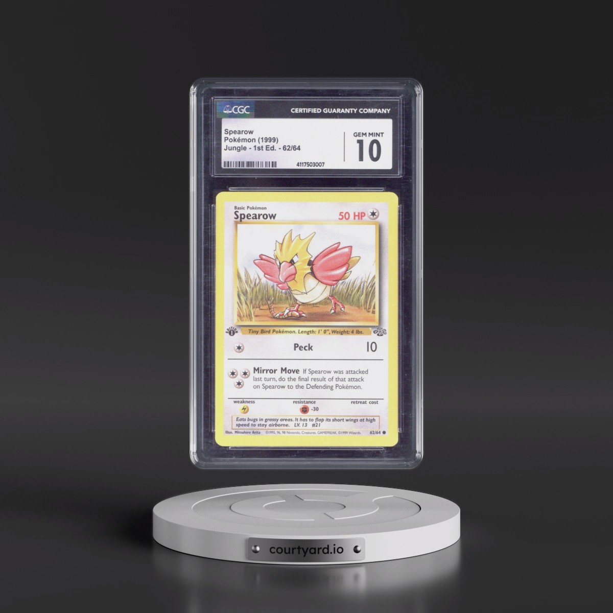 1999 Jungle #62/64 Spearow - 1st Edition 1st Edition (CGC 10 GEM MINT)
