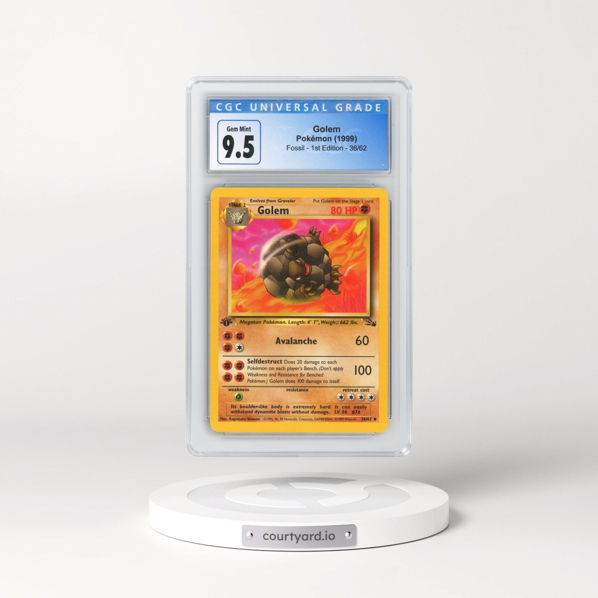 1999 Fossil #36/62 Golem - 1st Edition 1st Edition (CGC 10 GEM MINT)