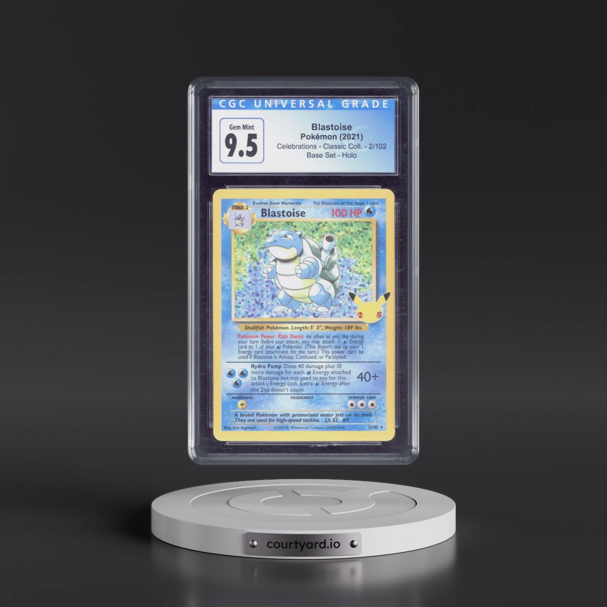 2021 Celebrations - Classic Collection #2/102 Blastoise - Base Set Holo (CGC 10 GEM MINT)