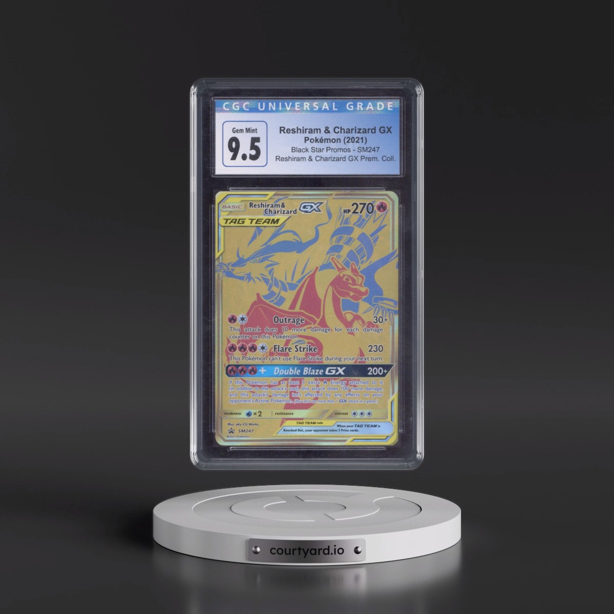 2016 Black Star Promos - Sun & Moon #SM247 Reshiram & Charizard GX - Reshiram & Charizard GX Premium Collection (Holo) (CGC 10 GEM MINT)
