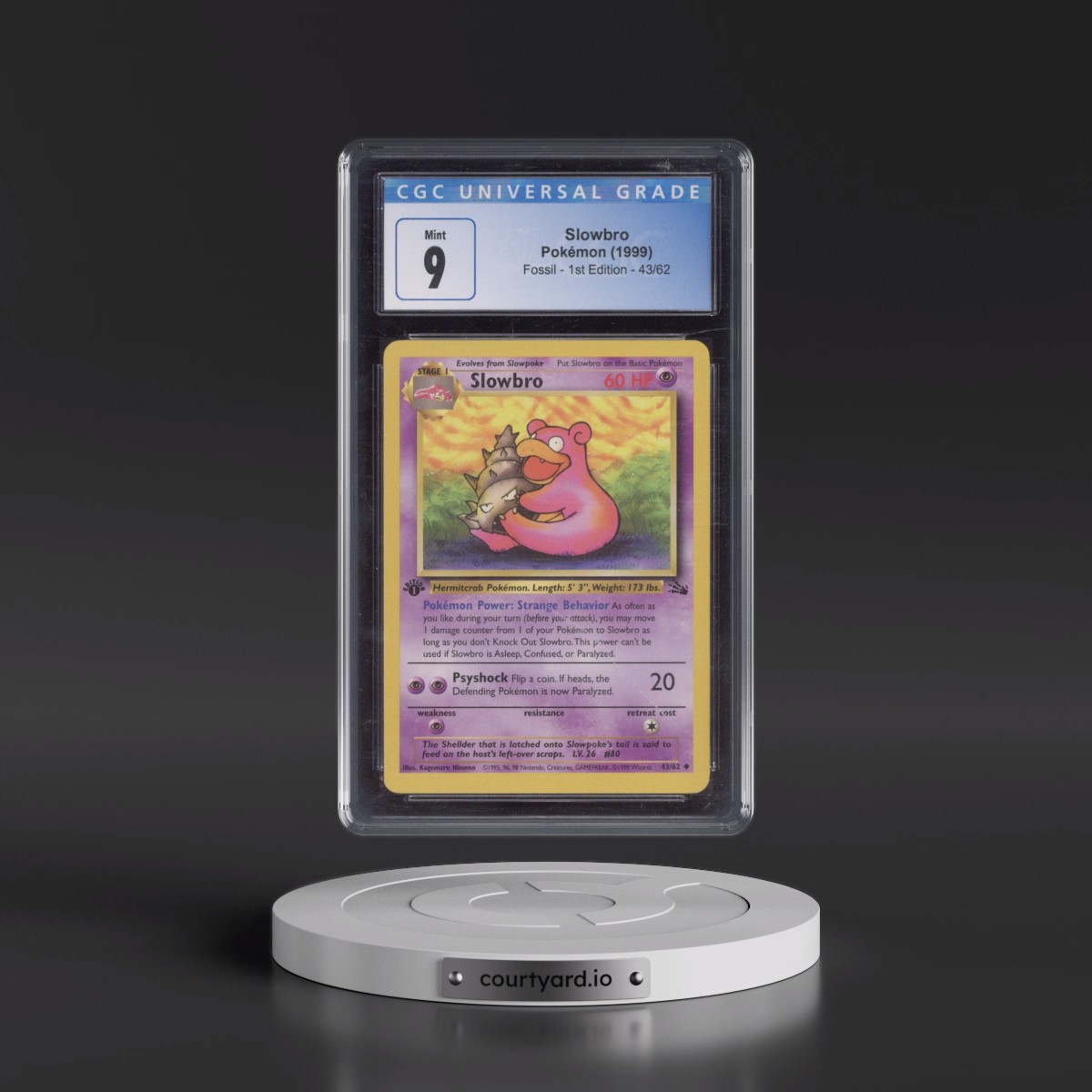 1999 Fossil #43/62 Slowbro - 1st Edition 1st Edition (CGC 9 MINT)