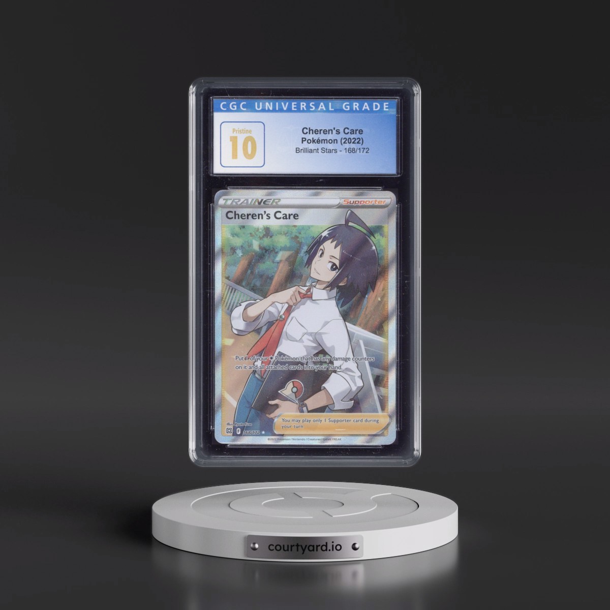 2022 Brilliant Stars #168/172 Cheren's Care - Ultra Rare Holo (CGC 10 PRISTINE)