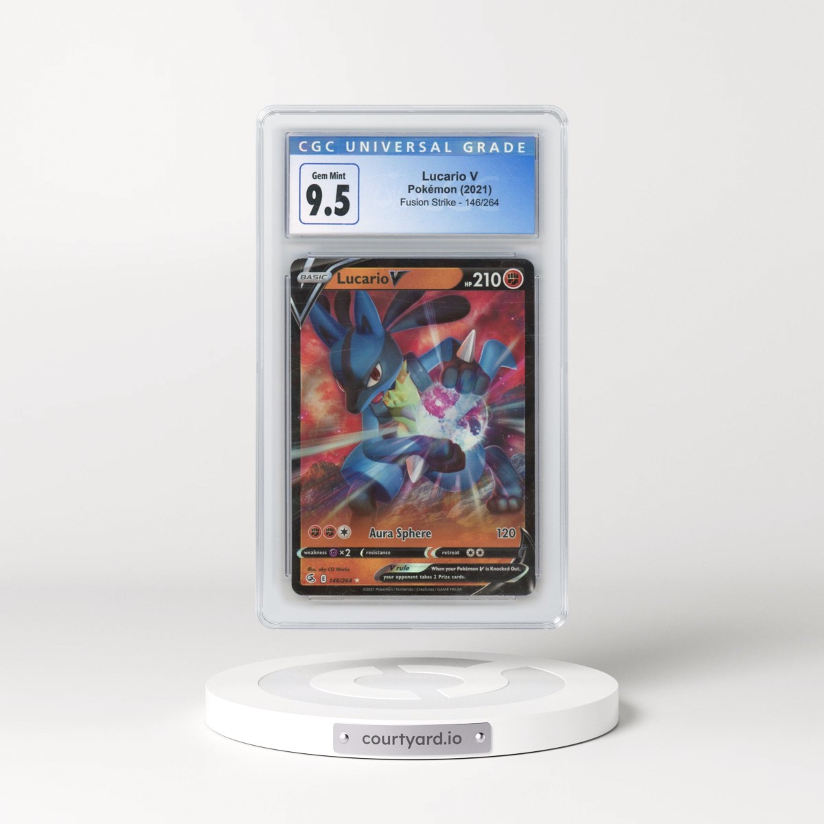 2019 Fusion Strike #146/264 Lucario V - Holo (CGC 10 GEM MINT)