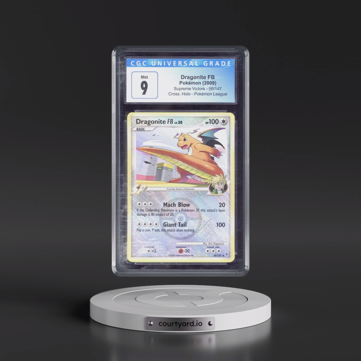 2009 Supreme Victors #56/147 Dragonite FB - Pokémon League (Crosshatch Holo) (CGC 9 MINT)