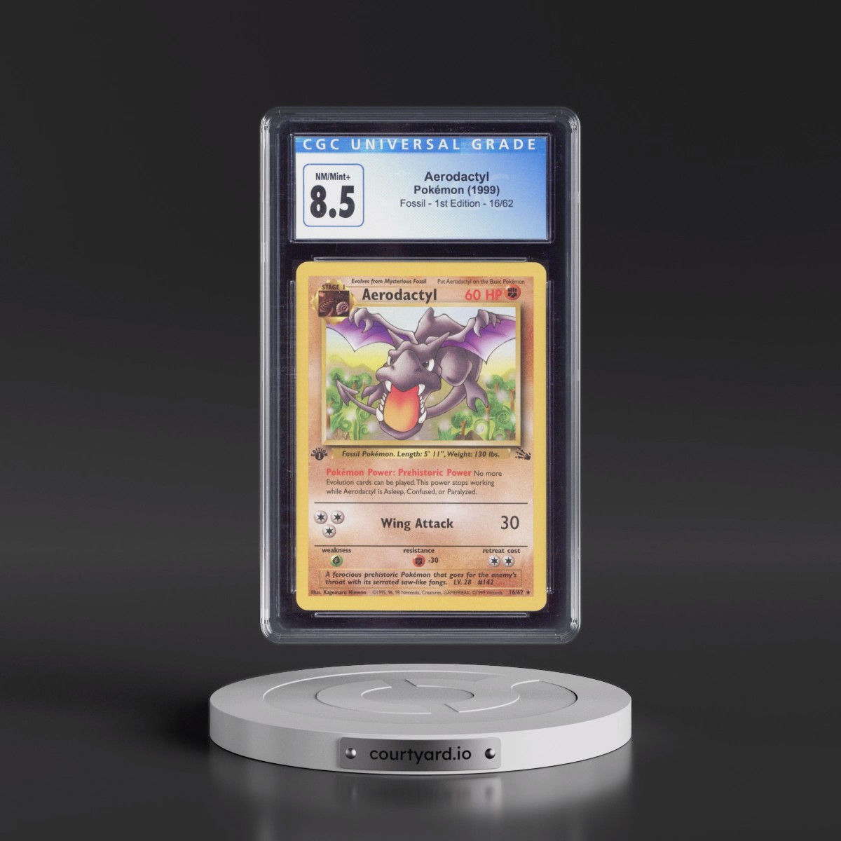 1999 Fossil #16/62 Aerodactyl - 1st Edition 1st Edition (CGC 8.5 NM-MT+)