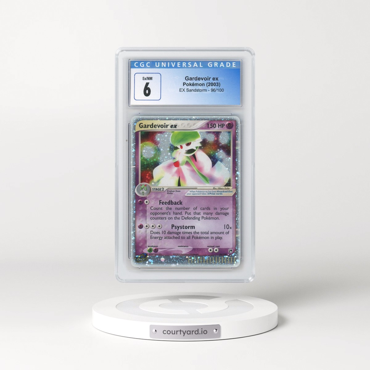 2003 EX Sandstorm (2003 Copyright, w/ "e" Symbol) #96/100 Gardevoir ex - Holo (CGC 6 EX-NM)