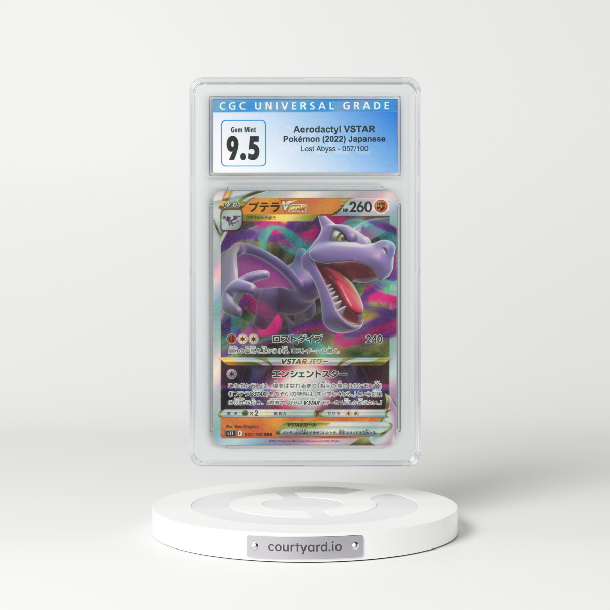 2022 Japanese Lost Abyss #57 Aerodactyl VSTAR (CGC 10 GEM MINT)