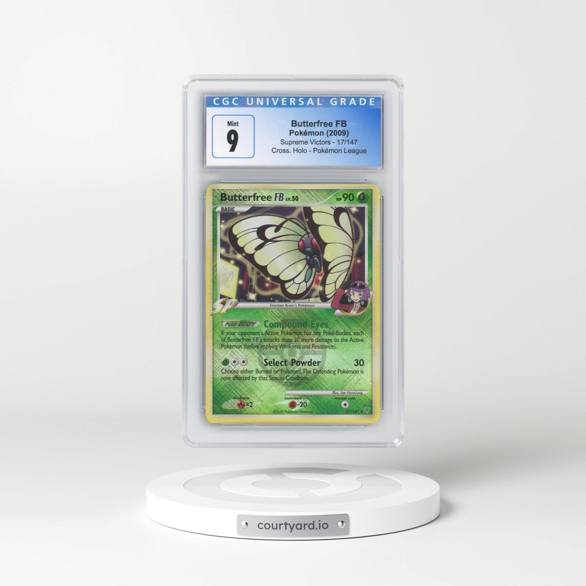 2009 Pokémon Platinum Supreme Victors #17 Butterfree FB - Holo Crosshatch-2010 Pokemon League (CGC 9 MINT)