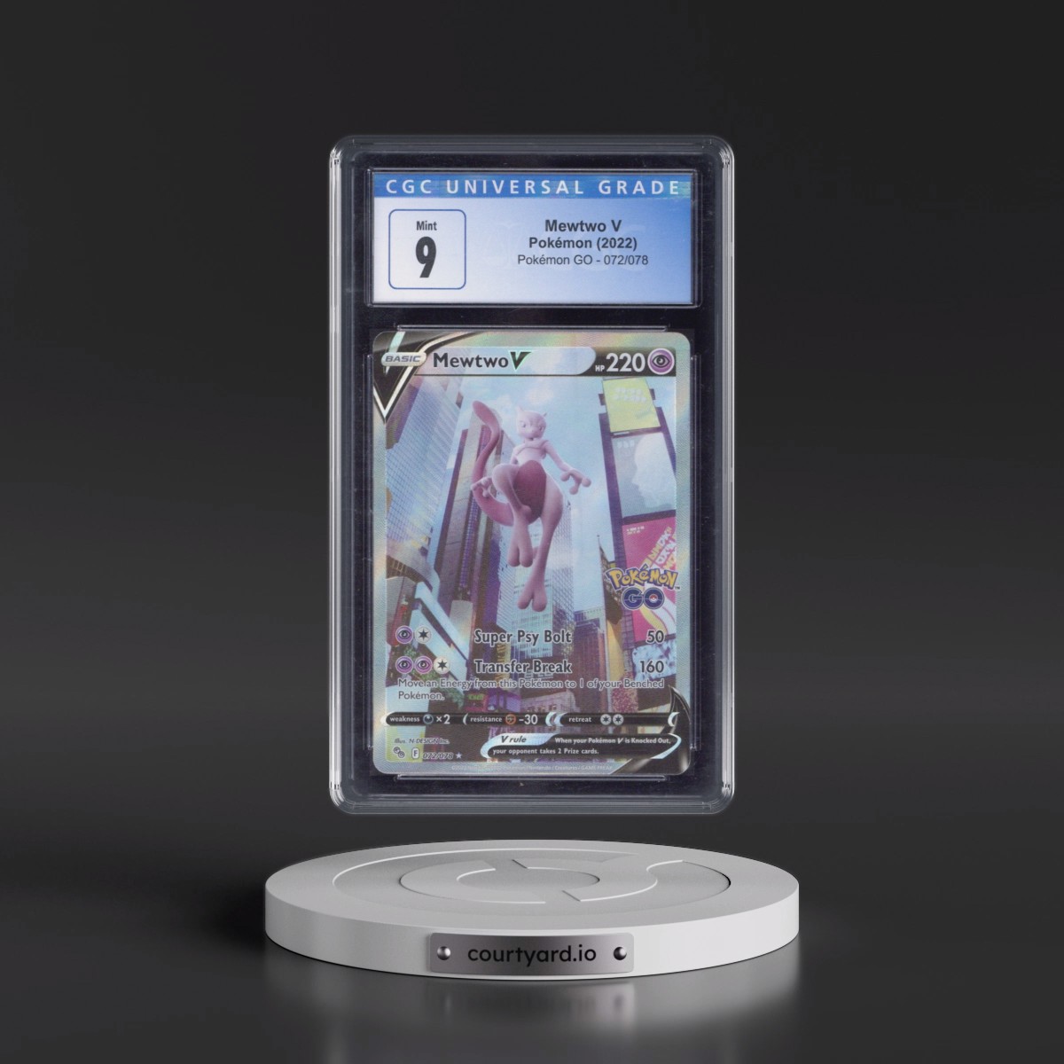 2022 Pokémon GO #072/078 Mewtwo V - Ultra Rare Holo (CGC 9 MINT)