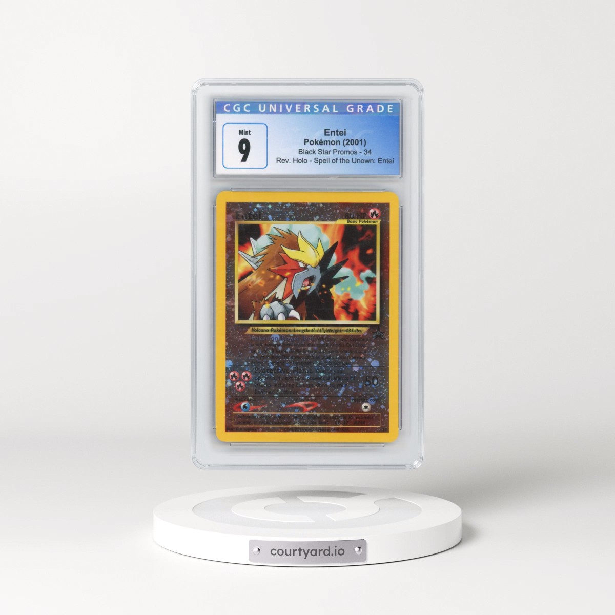 1999 Black Star Promos #34 Entei - Reverse Holo Spell of the Unown: Entei () (CGC 9 MINT)