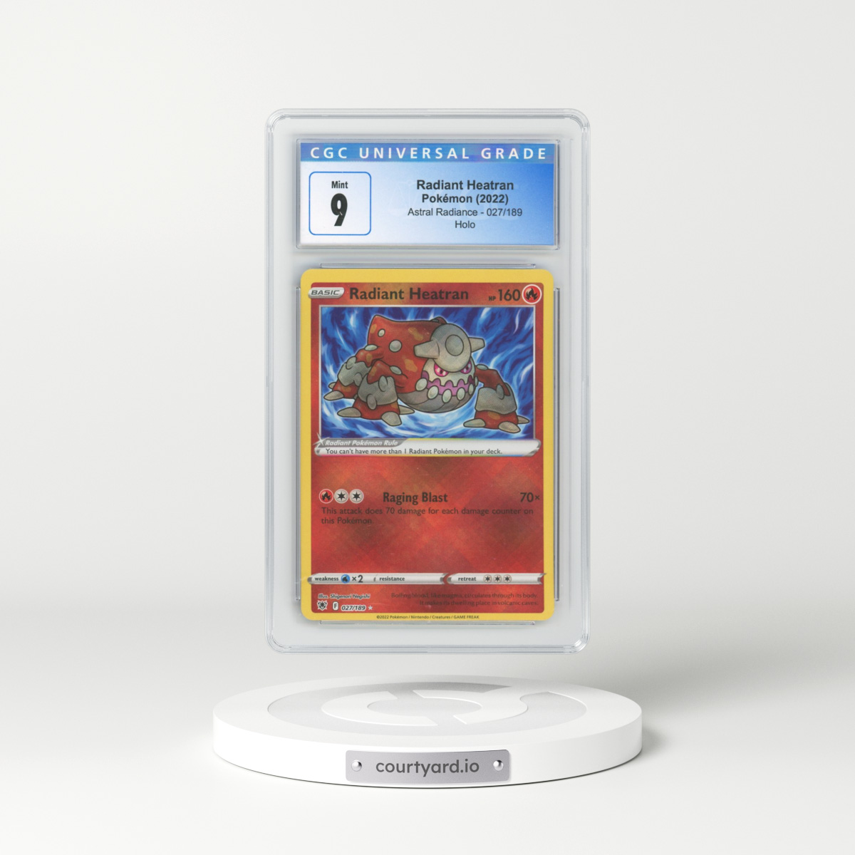 2022 Astral Radiance #027/189 Radiant Heatran - Holo (CGC 9 MINT)