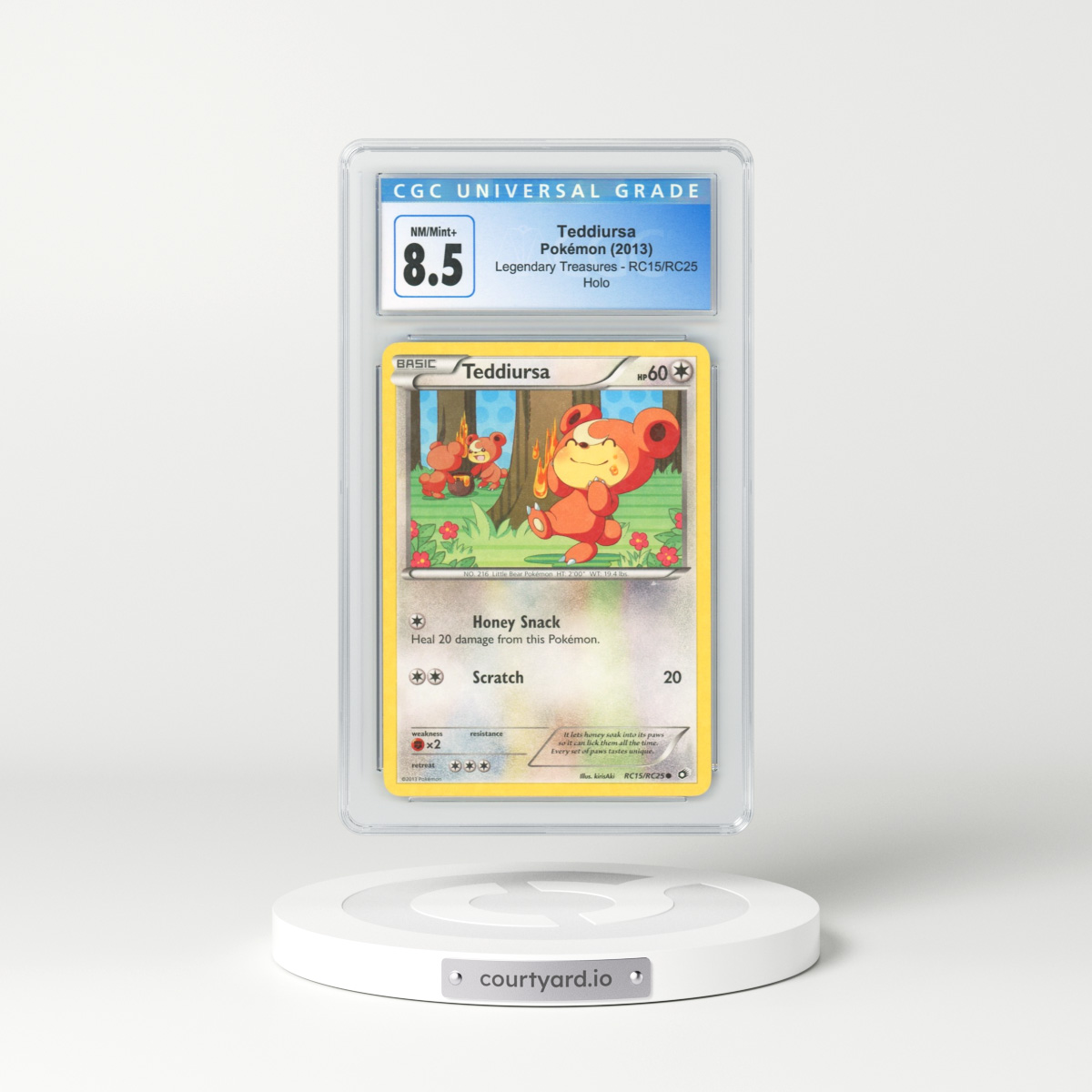 2013 Legendary Treasures #RC15 Teddiursa - Holo (CGC 8.5 NM-MT+)