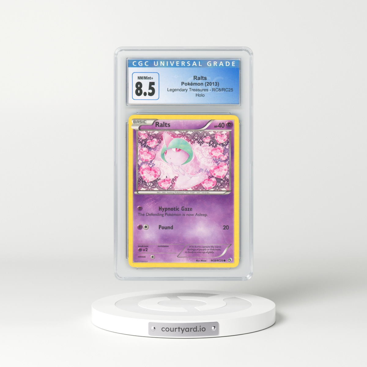 2013 Legendary Treasures #RC8/RC25 Ralts - Radiant Collection Holo (CGC 8.5 NM-MT+)
