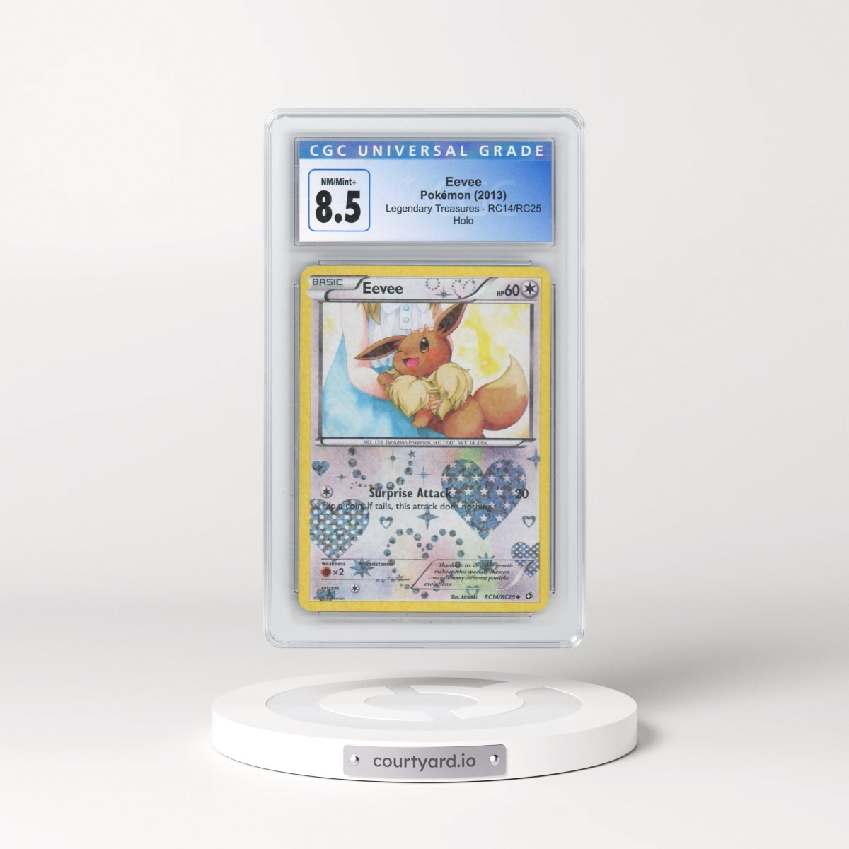 2013 Pokémon Black & White Legendary Treasures Radiant Collection #RC14 Eevee (CGC 8.5 NM-MT+)