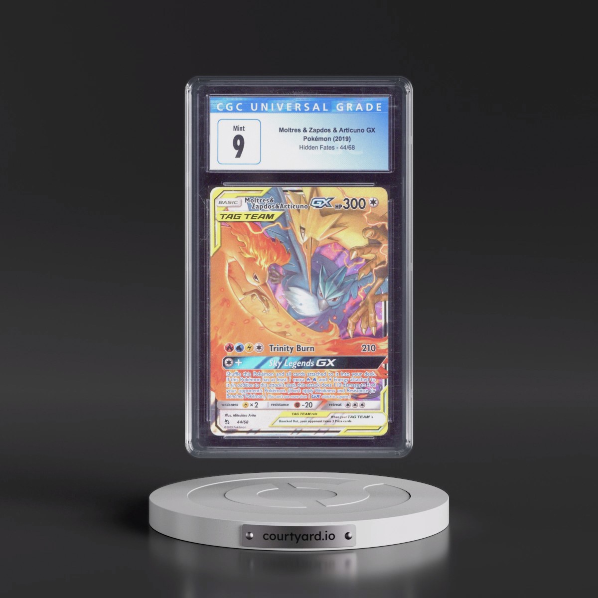 2019 Hidden Fates #44/68 Moltres & Zapdos & Articuno GX - Holo (CGC 9 MINT)