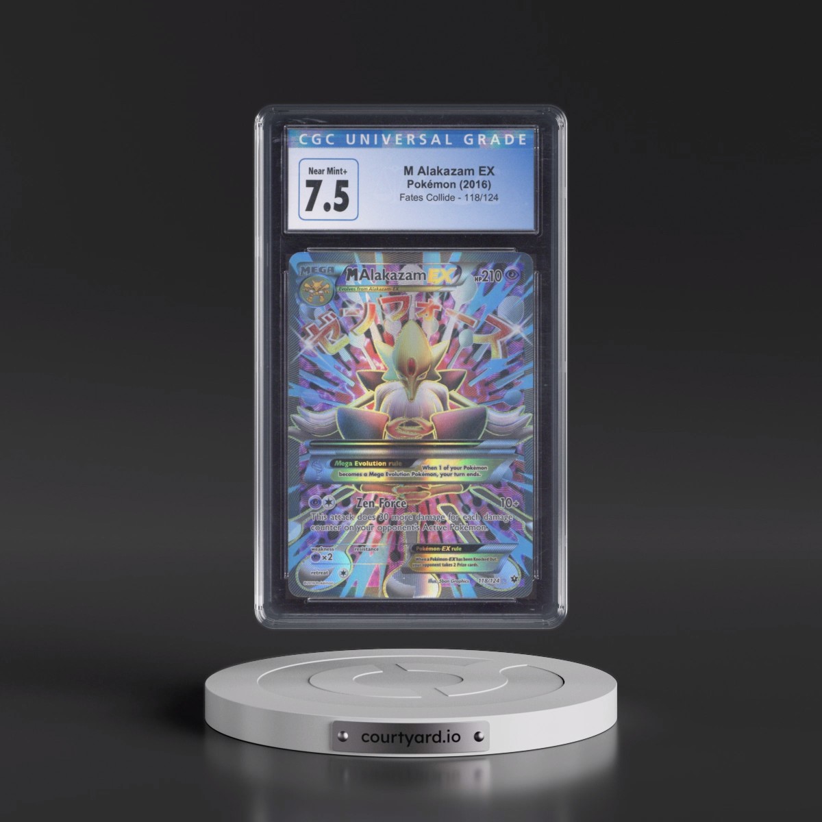2016 Fates Collide #118/124 M Alakazam EX - Ultra Rare Holo (CGC 7.5 NM+)