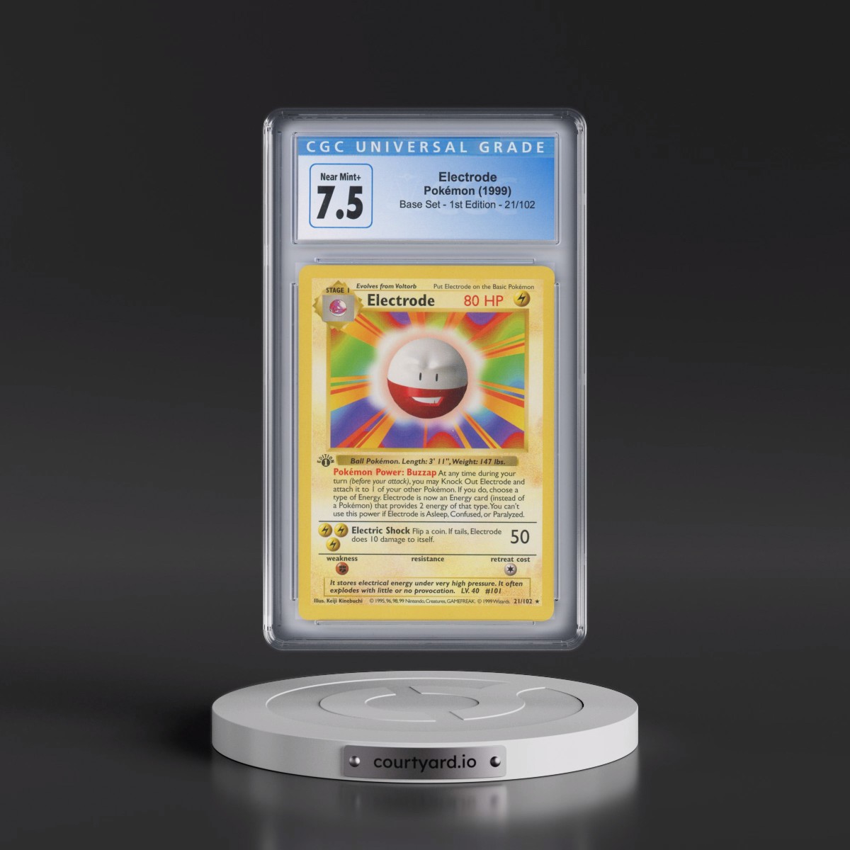 1999 Base Set #21 Electrode - 1st Edition Shadowless (CGC 7.5 NM+)