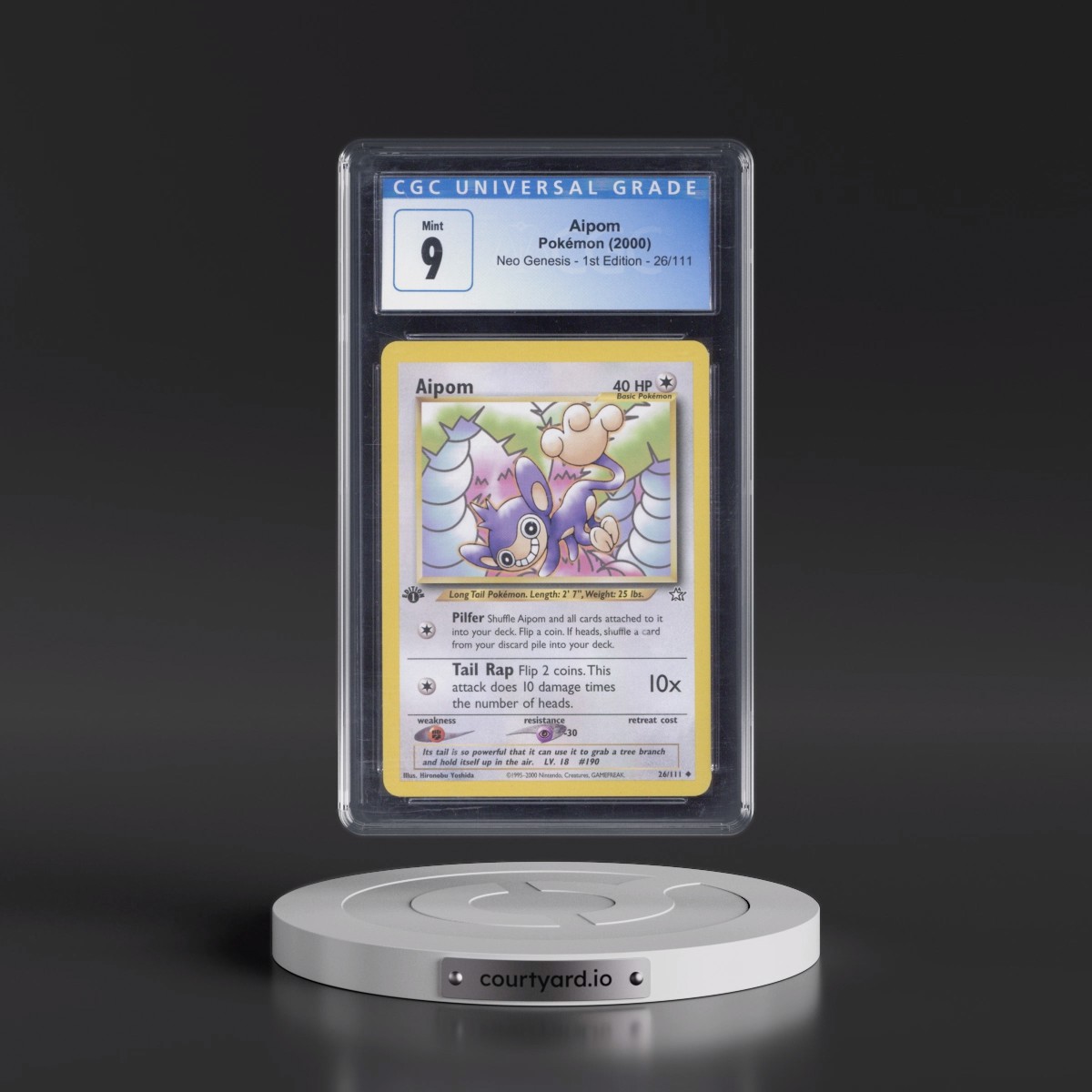 2000 Neo Genesis #26/111 Aipom - 1st Edition (CGC 9 MINT)
