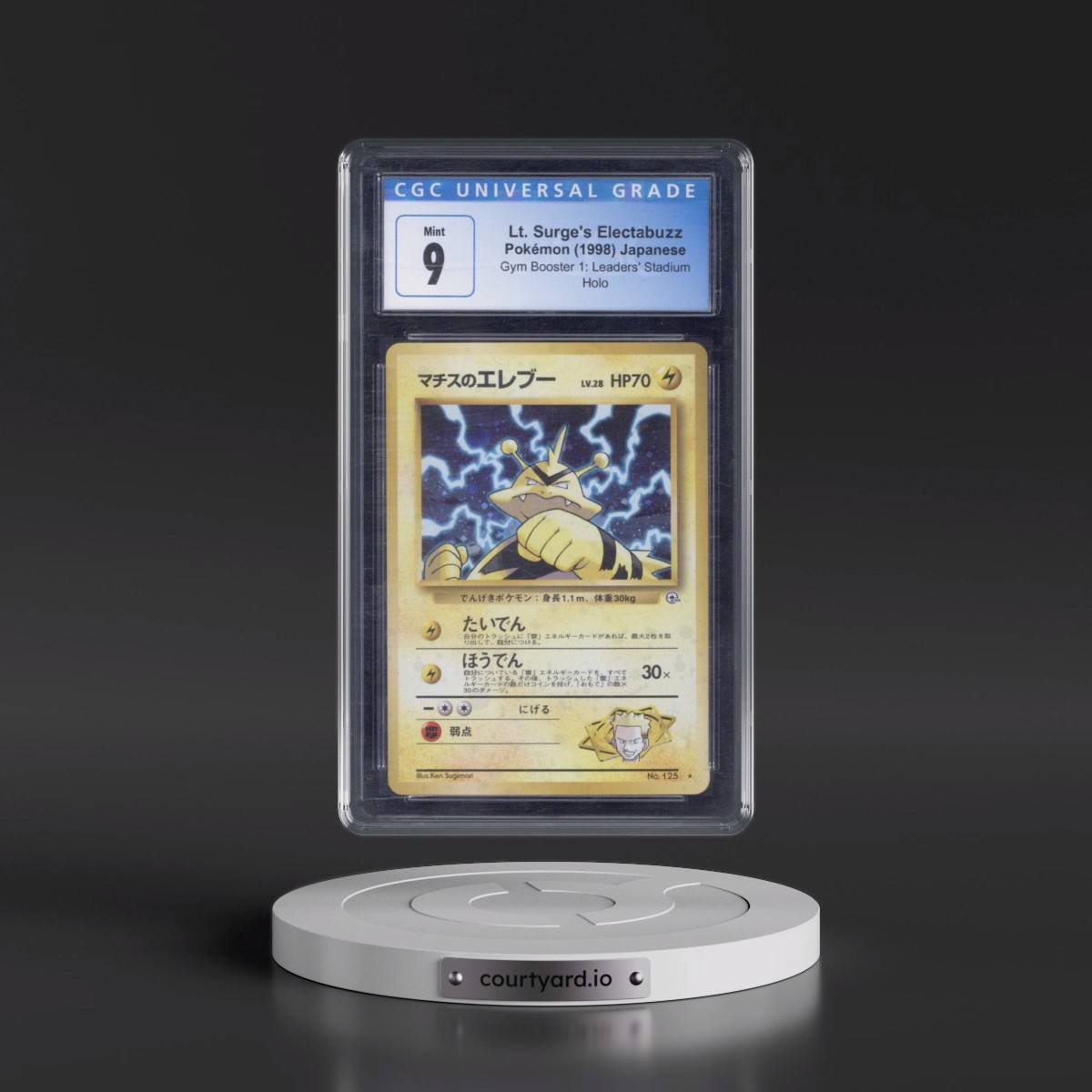 1998 Gym Booster 1: Leaders' Stadium Lt. Surge's Electabuzz - Holo (HP70) CGC 9