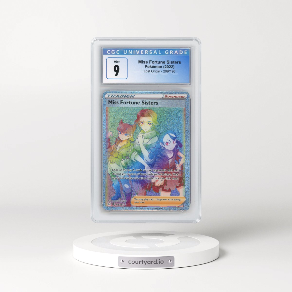 2022 Lost Origin #209/196 Miss Fortune Sisters - Rainbow Holo (CGC 9 MINT)