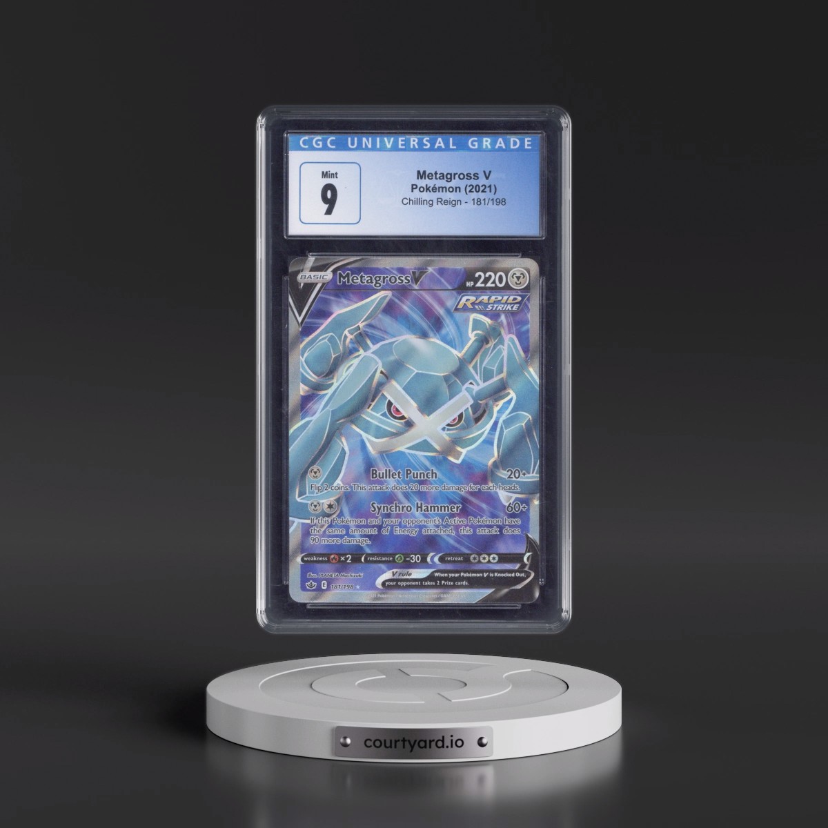 2021 Chilling Reign Metagross V - Ultra Rare Holo #181/198 CGC 9