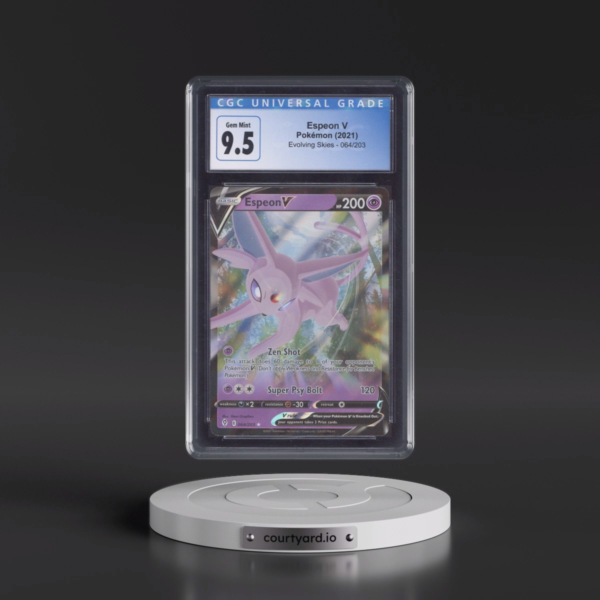 2021 Evolving Skies #064/203 Espeon V - Holo (CGC 10 GEM MINT)