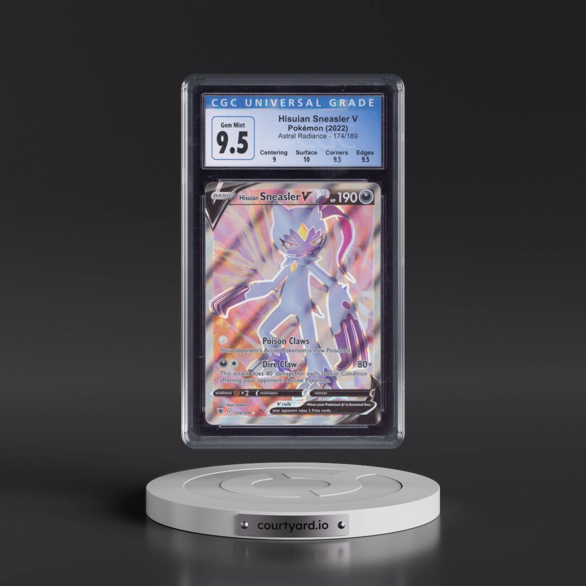 Astral Radiance #174/189 Hisuian Sneasler V - Ultra Rare Holo (CGC 10 GEM MINT)