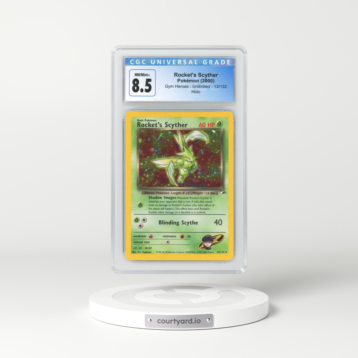 2000 Gym Heroes #13 Rocket's Scyther - Holo (CGC 8.5 NM-MT+)
