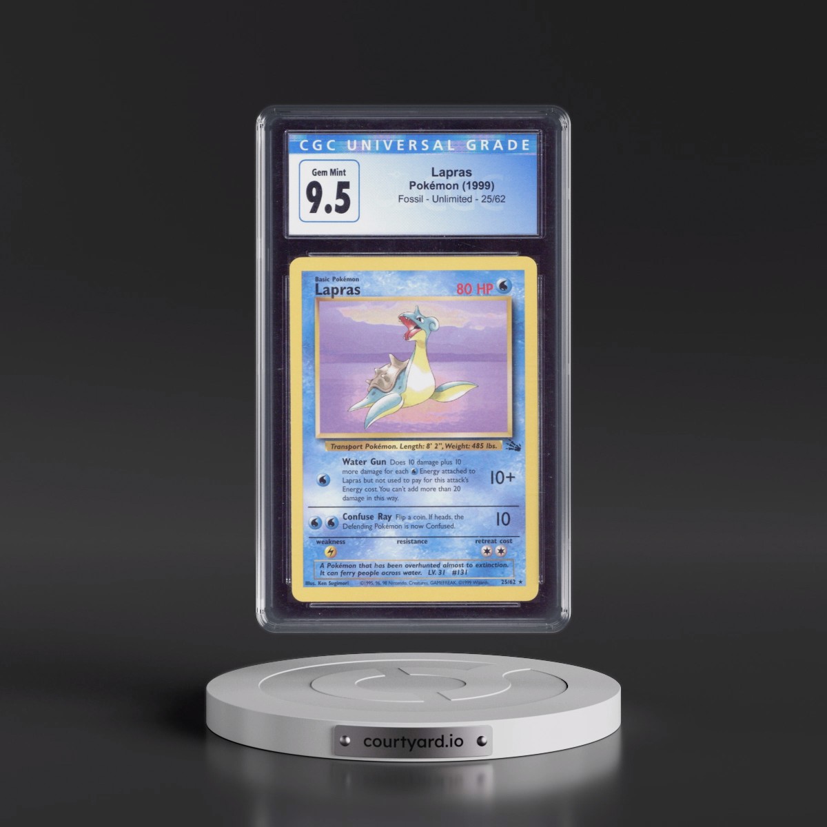 1999 Fossil #25/62 Lapras (CGC 10 GEM MINT)