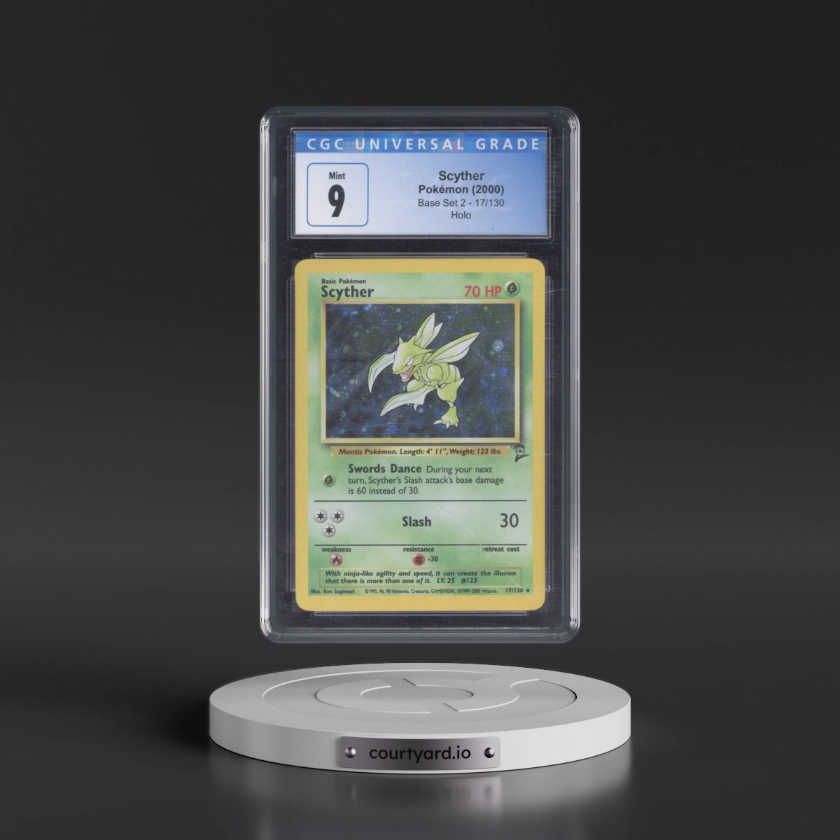 2000 Base Set 2 #17/130 Scyther - Holo (CGC 9 MINT)