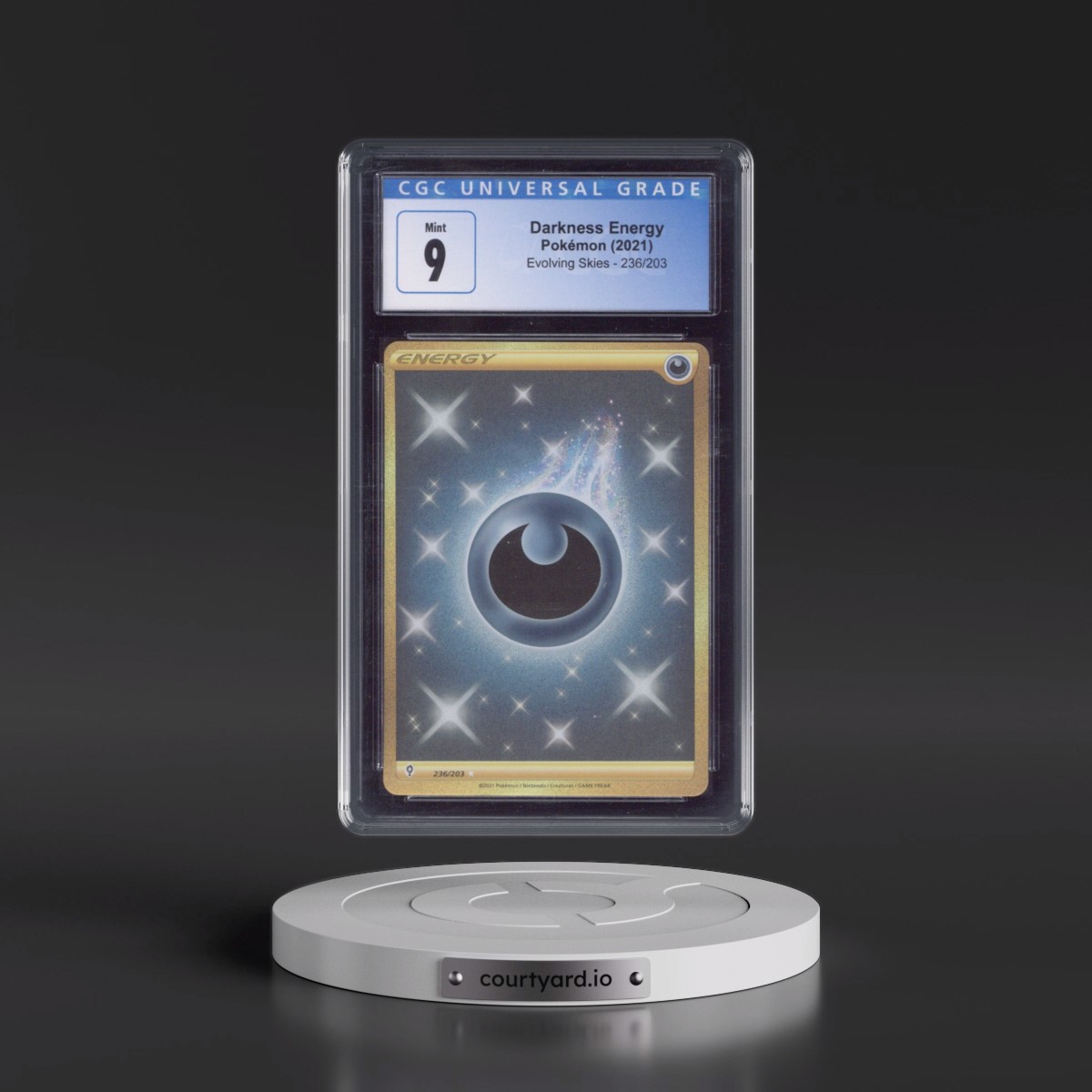 2021 Evolving Skies #236/203 Darkness Energy - Secret Rare Holo (CGC 9 MINT)
