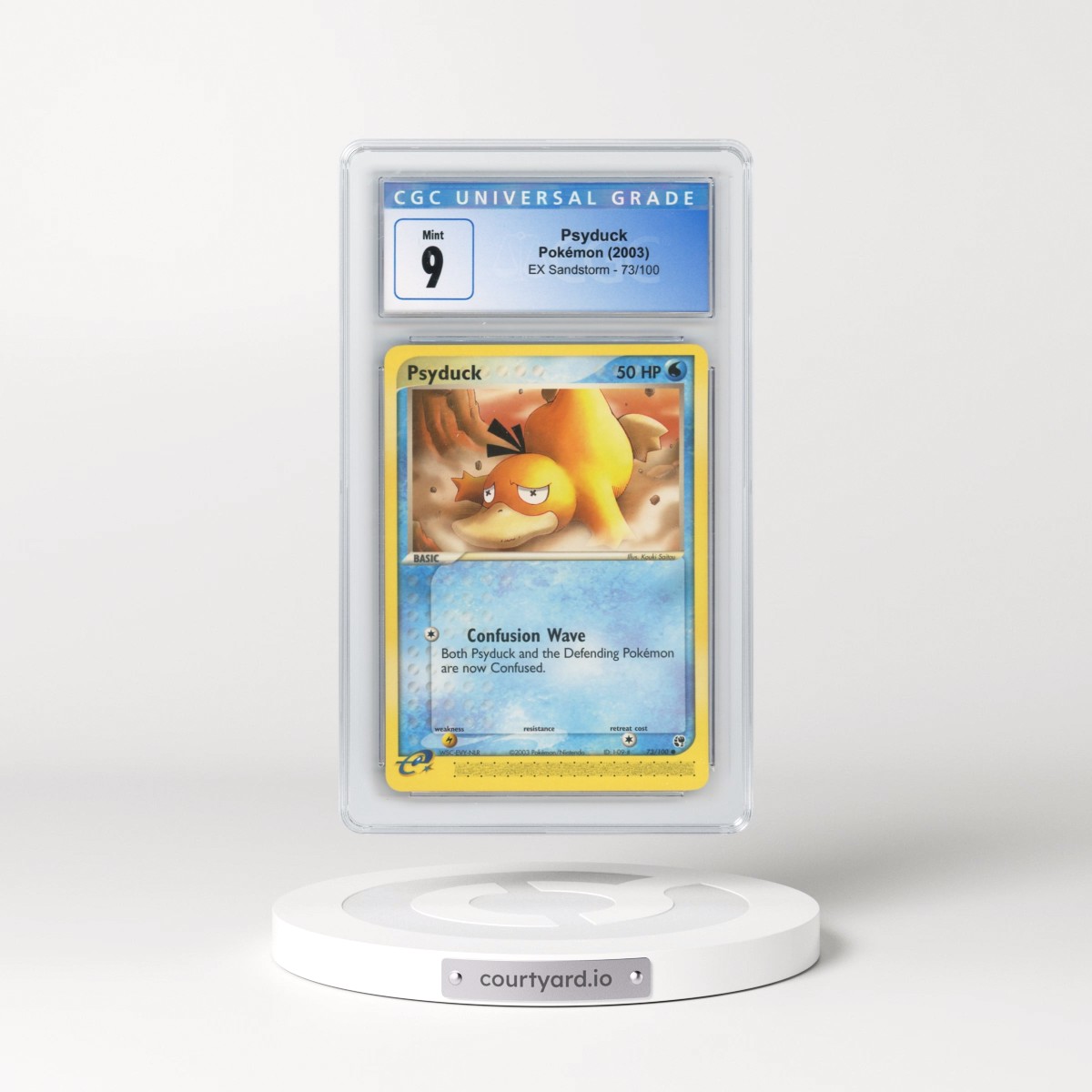 2003 EX Sandstorm (2003 Copyright, w/ "e" Symbol) #73/100 Psyduck (CGC 9 MINT)
