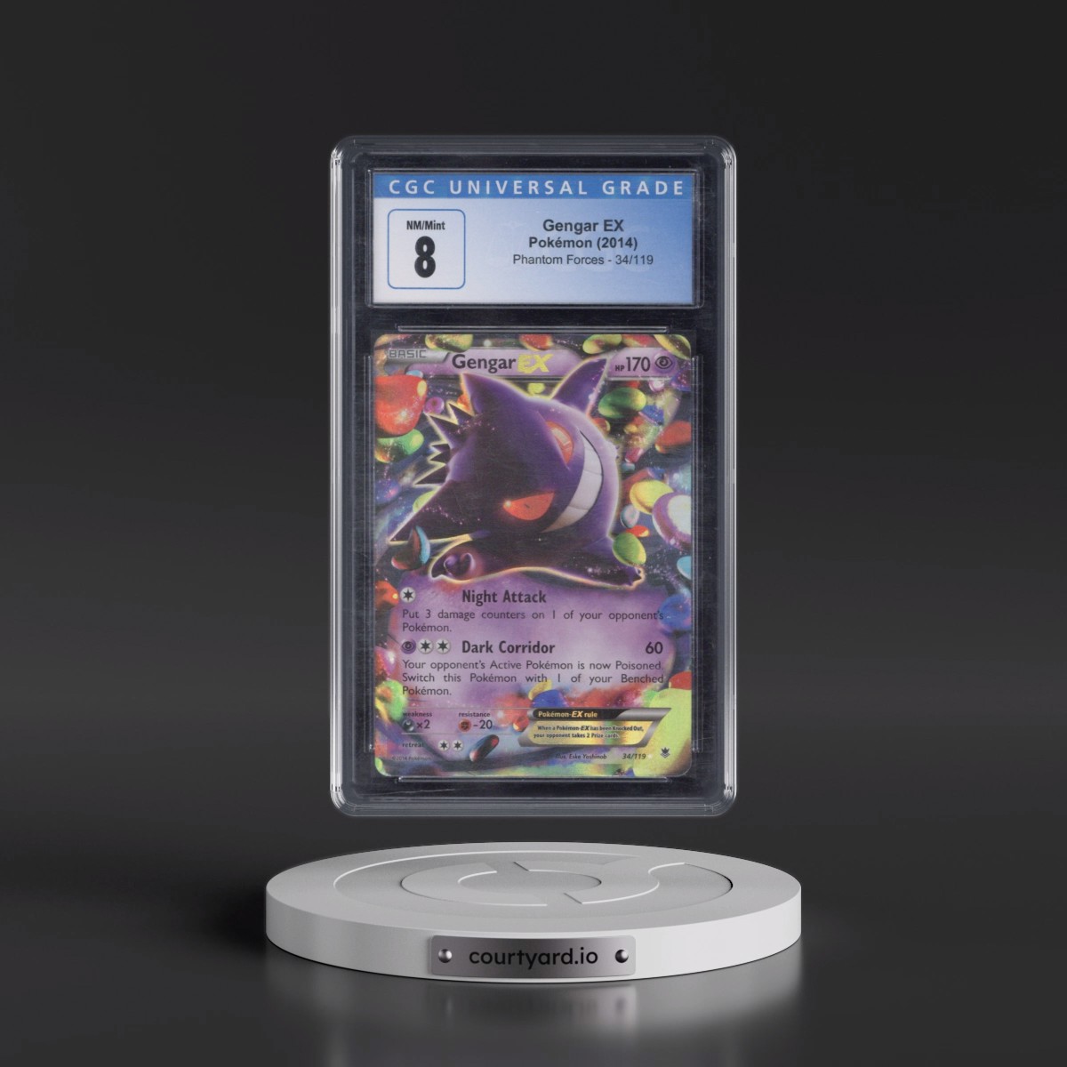 2014 Phantom Forces #34/119 Gengar EX - Holo (CGC 8 NM-MT)