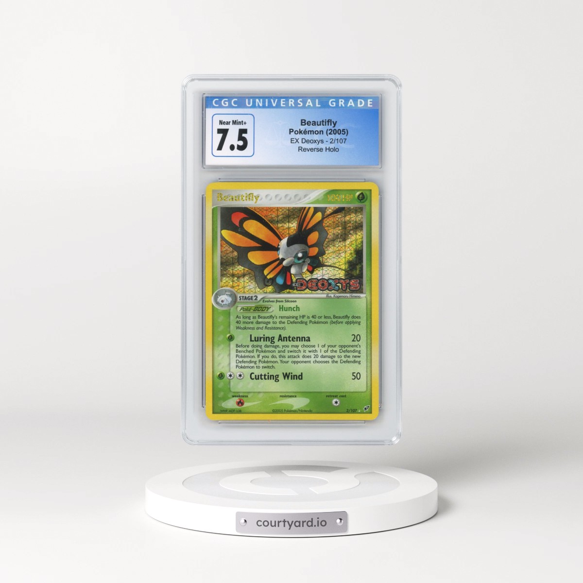 2005 EX Deoxys #2/107 Beautifly - Reverse Holo (CGC 7.5 NM+)