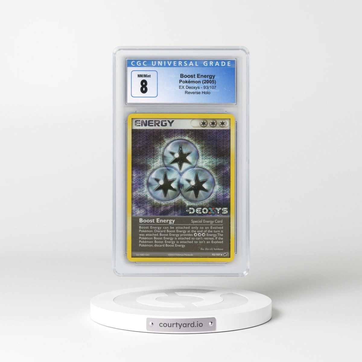 2005 EX Deoxys #93/107 Boost Energy - Reverse Holo (CGC 8 NM-MT)