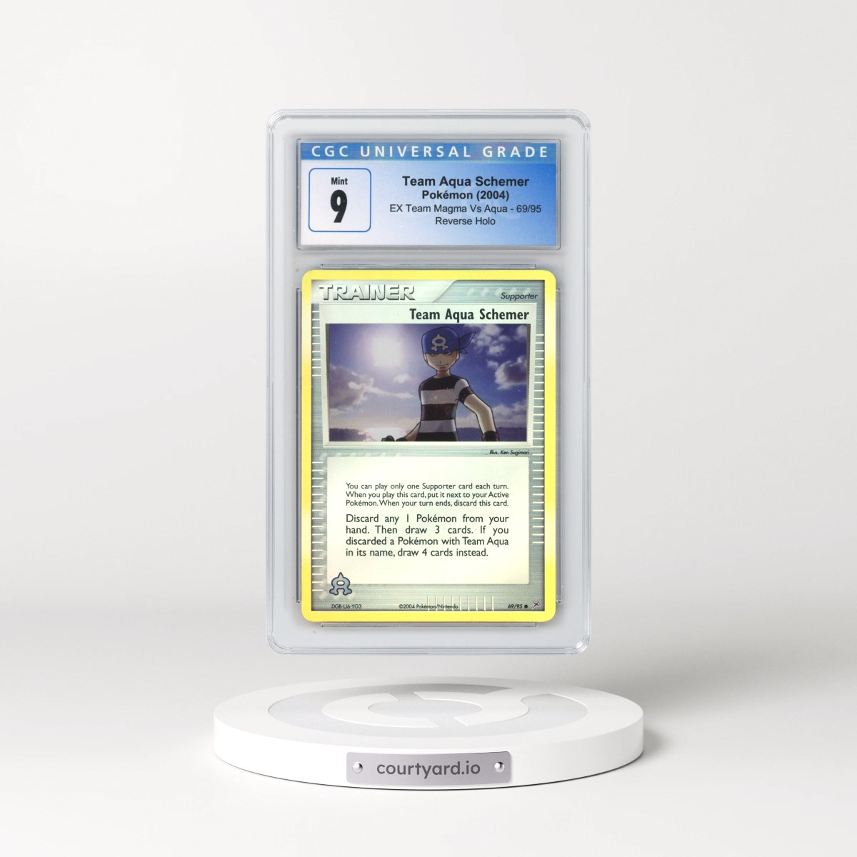 2004 EX Team Magma Vs Team Aqua #69/95 Team Aqua Schemer - Reverse Holo (CGC 9 MINT)