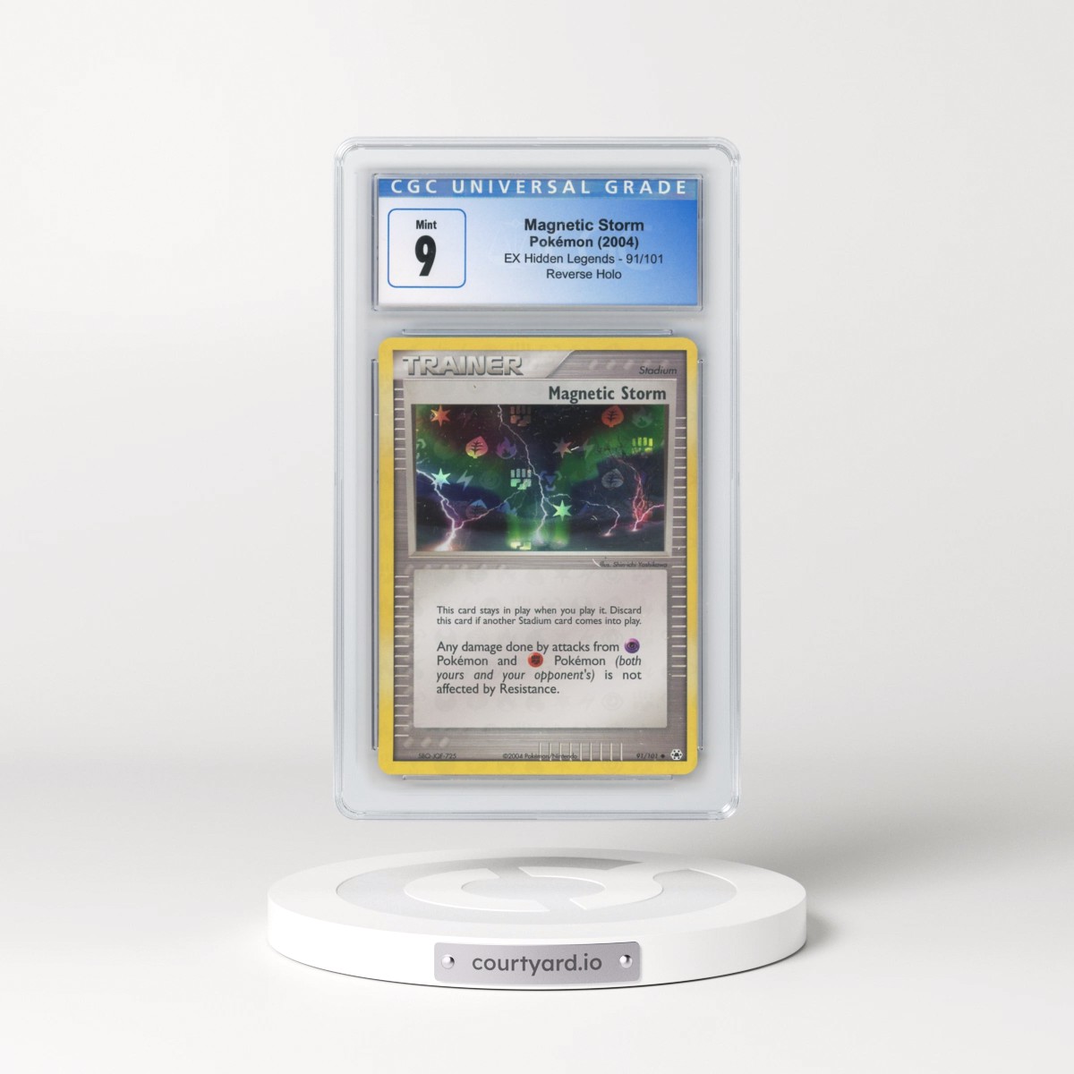2004 EX Hidden Legends #91/101 Magnetic Storm - Reverse Holo (CGC 9 MINT)