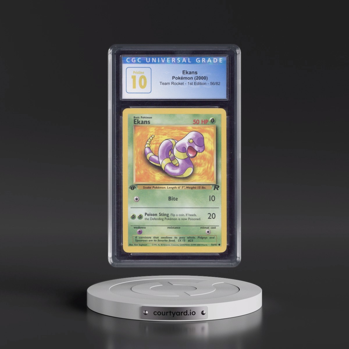 2000 Team Rocket #56/82 Ekans - 1st Edition 1st Edition (CGC 10 PRISTINE)